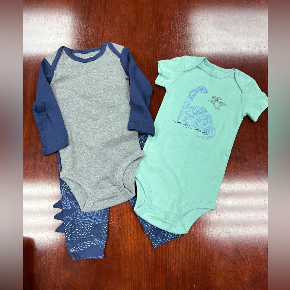 Carters Blue and Gray Baby 3 Piece Set Sz 12 months